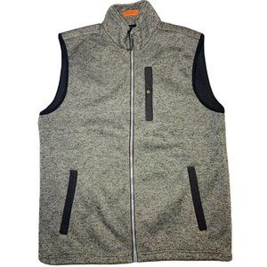 ST. JOHN’S BAY Performance Gray Vest Size Medium Water Resistant Fleece Lining